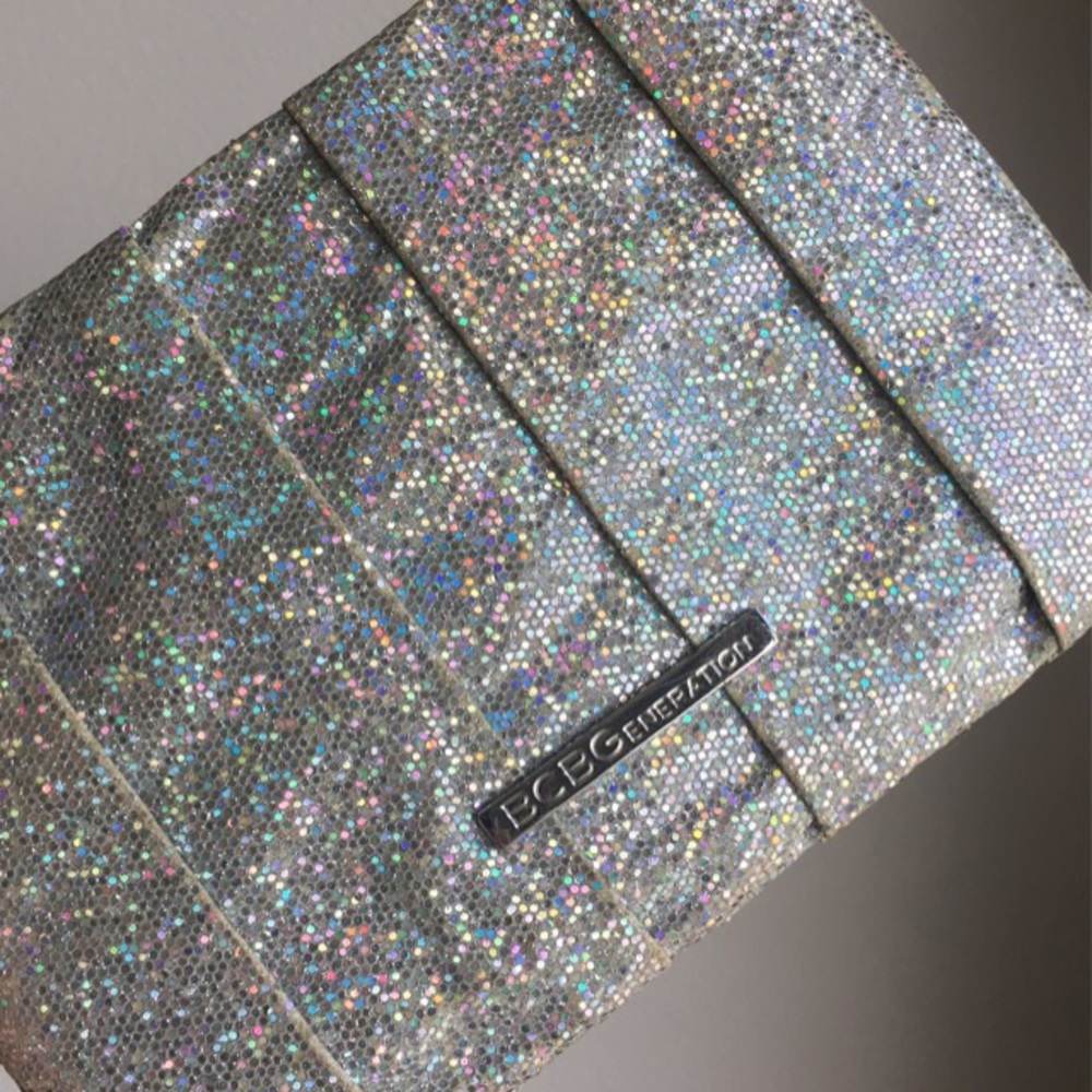 BCBG glitter wristlet